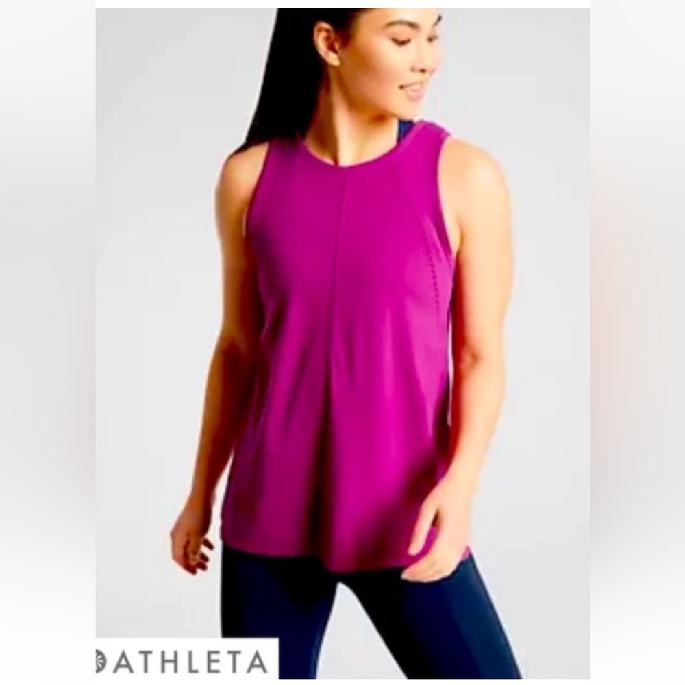 ATHLETA Foothill Tank Top Fuchsia Pink Exercise Workout Shirt Tee S Small